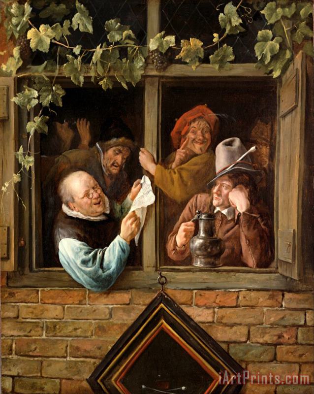 Rhetoricians at a Window painting - Jan Steen Rhetoricians at a Window Art Print
