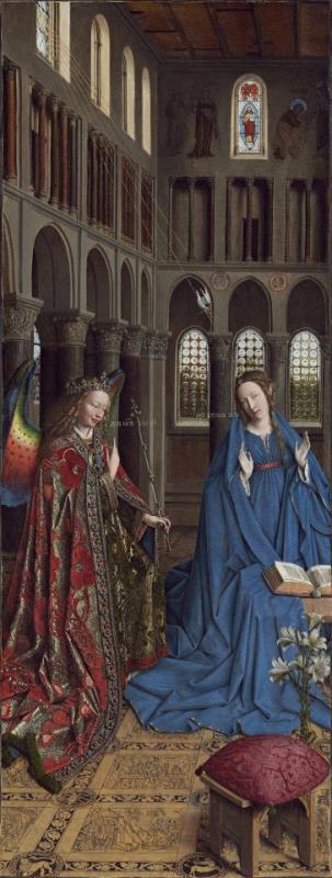 The Annunciation painting - Jan van Eyck The Annunciation Art Print
