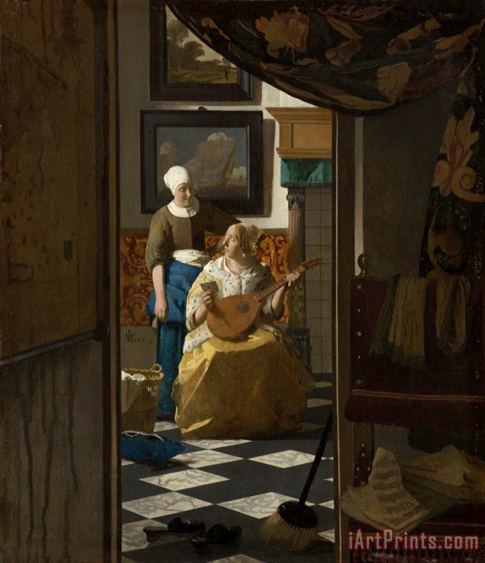 Jan Vermeer 'de Liefdesbrief' Art Print