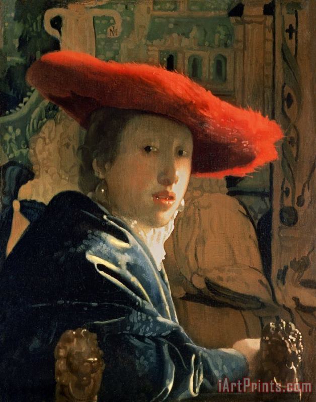 Jan Vermeer Girl with a Red Hat Art Print