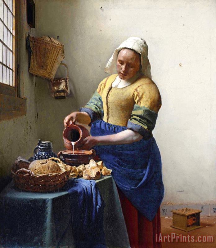 Jan Vermeer The Milkmaid Art Painting