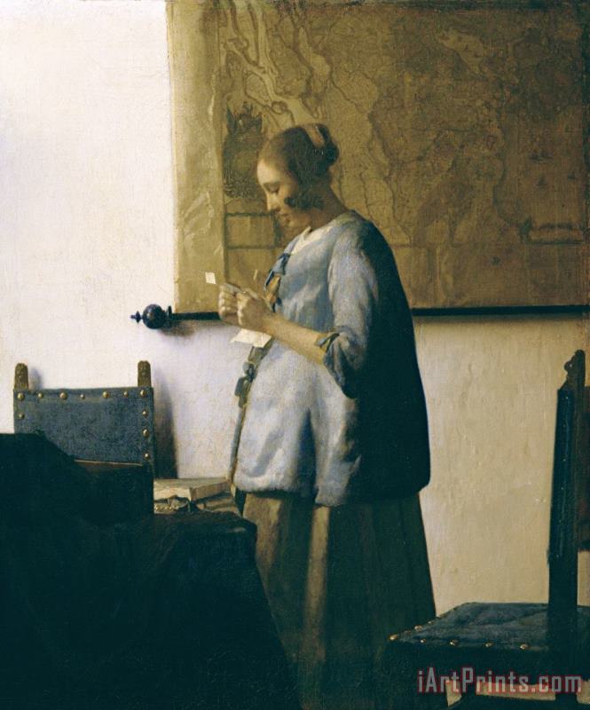 Woman Reading a Letter painting - Jan Vermeer Woman Reading a Letter Art Print