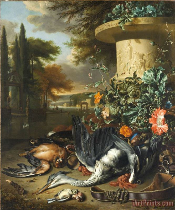 Jan Weenix Gamepiece with a Dead Heron Art Painting