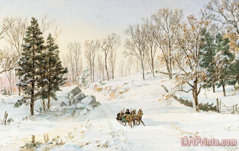 Jasper Francis Cropsey Winter on Ravensdale Road Art Painting