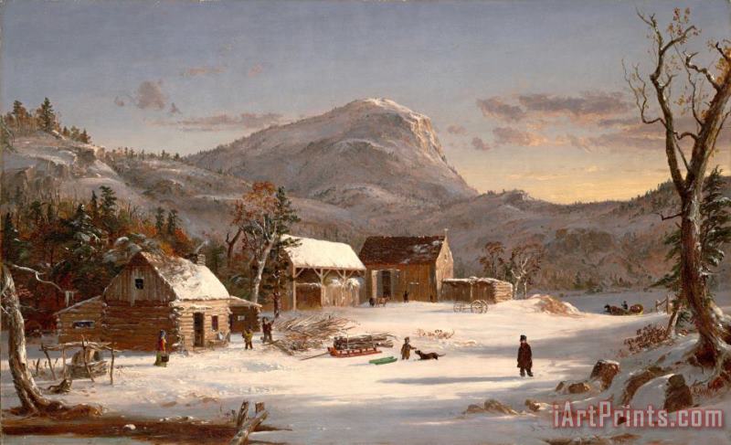 Winter Scene Ramapo Valley, 1853 painting - Jasper Francis Cropsey Winter Scene Ramapo Valley, 1853 Art Print