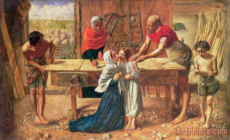 JE Millais and Rebecca Solomon Christ in the House of His Parents Art Print