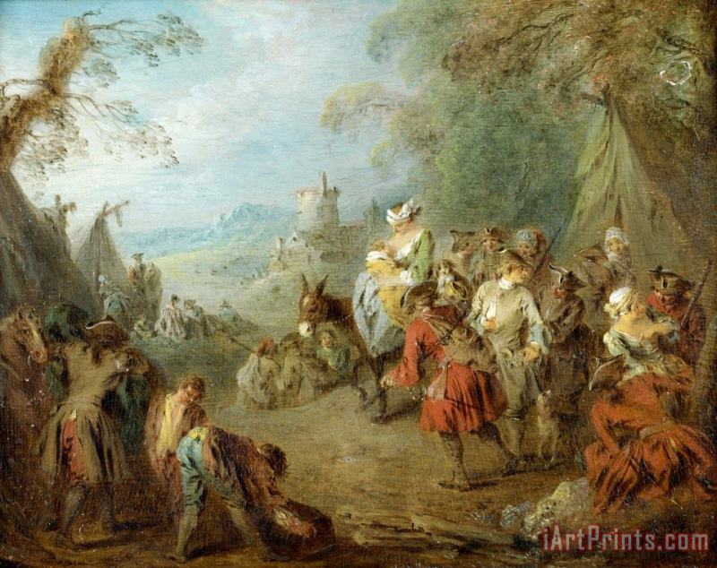 Jean-Baptiste Pater Encampment (soldiers' Halt) Art Print