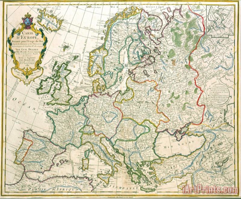 Map of Europe painting - Jean-Claude Dezauche Map of Europe Art Print