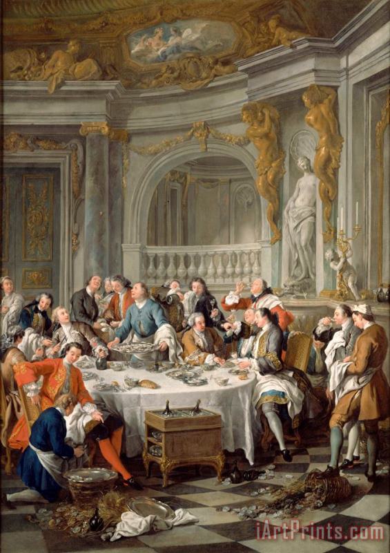 Le Dejeuner D'huitres painting - Jean-Franco de Troy Le Dejeuner D'huitres Art Print