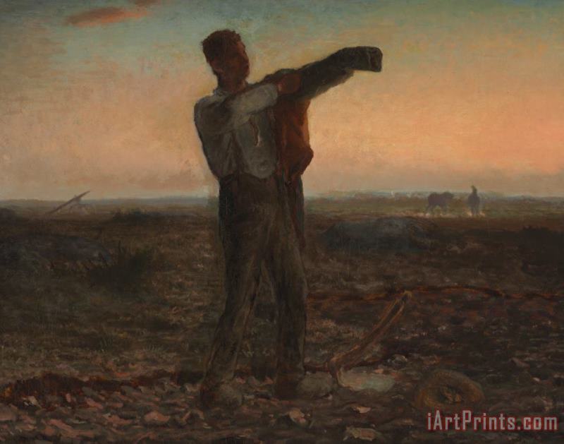 Jean-Francois Millet The End Of The Day Effect Of Evening Art Painting