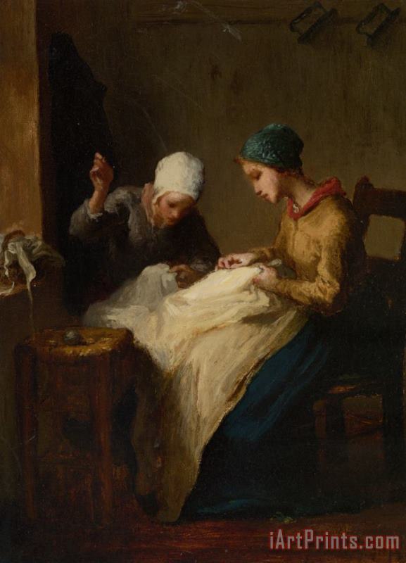 Jean-Francois Millet The Young Seamstress Art Painting