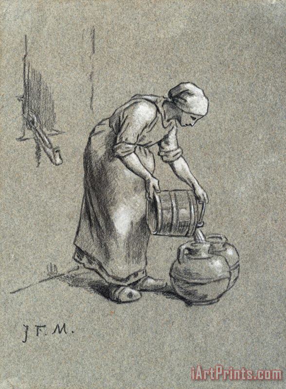 Jean-Francois Millet Woman at a Well Art Painting