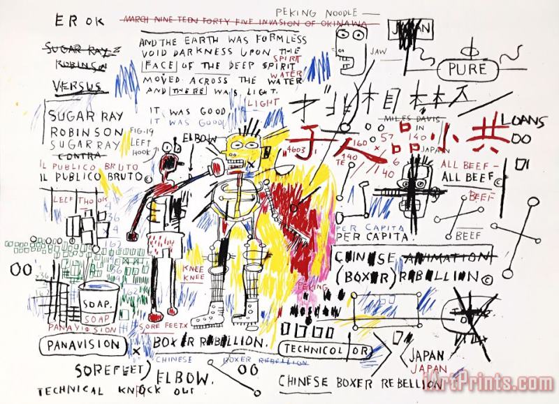 Jean-michel Basquiat Boxer Rebellion Art Painting