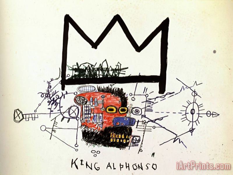 King Alphonso painting - Jean-michel Basquiat King Alphonso Art Print