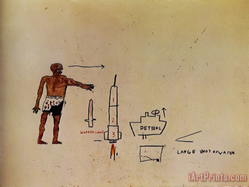 Jean-michel Basquiat Large Body of Water Art Painting