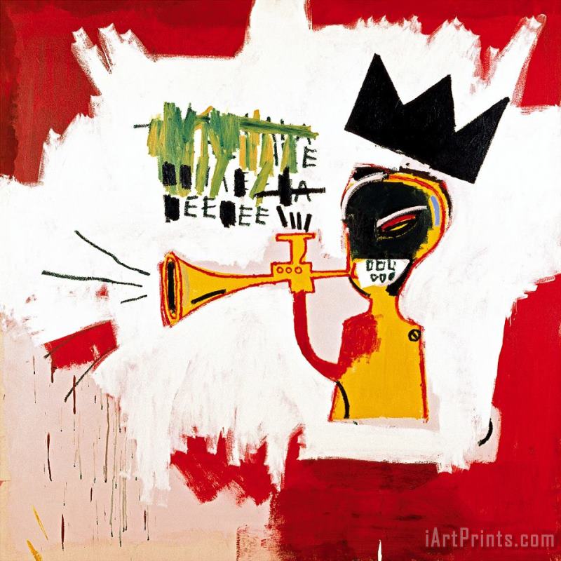 Trumpet painting - Jean-michel Basquiat Trumpet Art Print