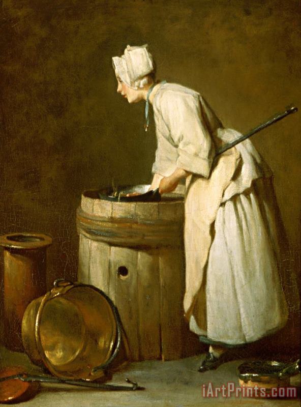 The Scullery Maid painting - Jean-simeon Chardin The Scullery Maid Art Print