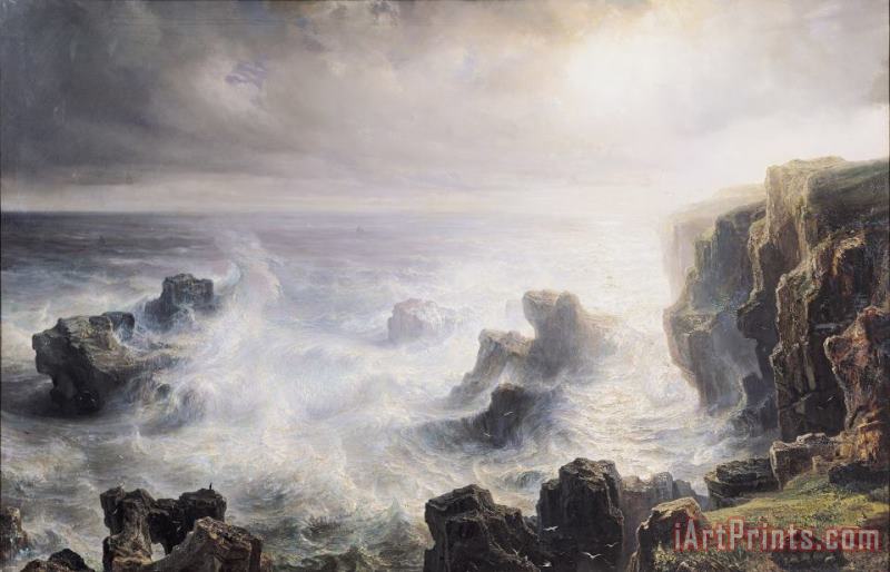 Jean Antoine Theodore Gudin Storm off the Coast of Belle Ile Art Print