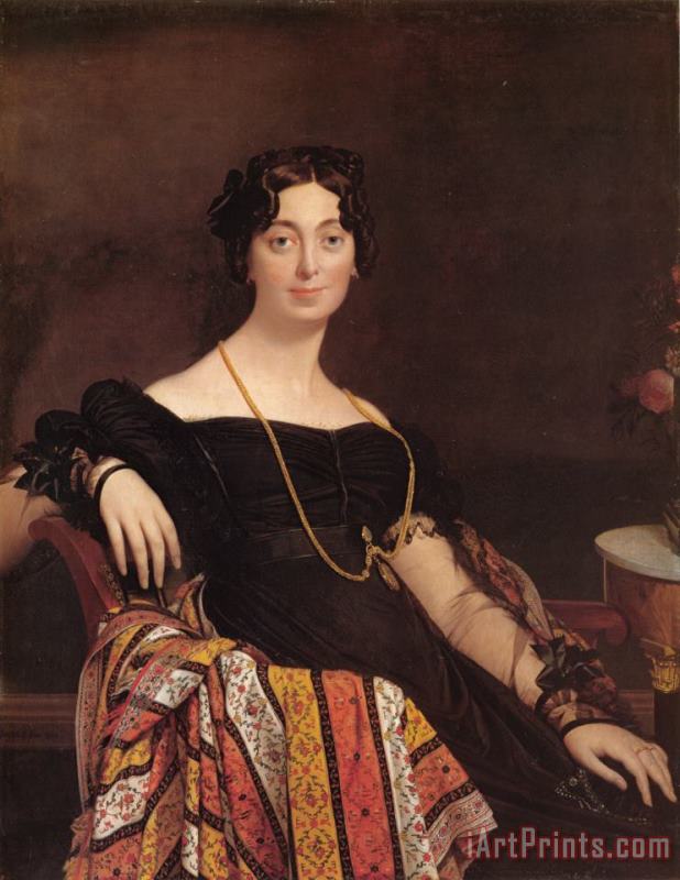 Jean Auguste Dominique Ingres Madame Jacqueslouis Leblanc, Nee Francoise Poncelle Art Painting