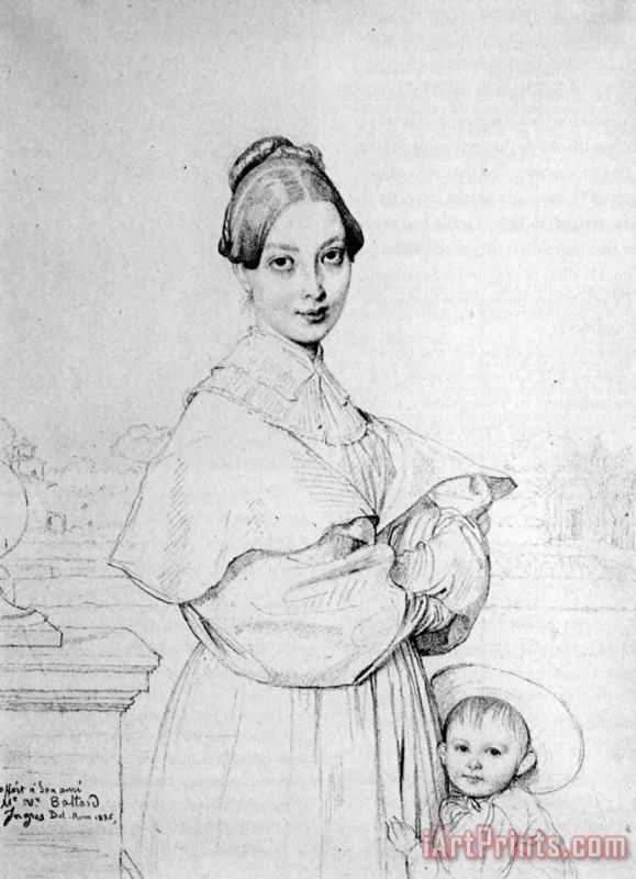 Madame Victor Baltard, Born Adeline Lequeux, And Her Daughter, Paule painting - Jean Auguste Dominique Ingres Madame Victor Baltard, Born Adeline Lequeux, And Her Daughter, Paule Art Print