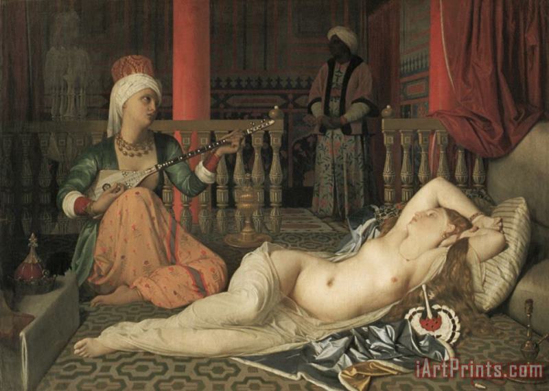 Jean Auguste Dominique Ingres Odalisque with a Slave Art Painting
