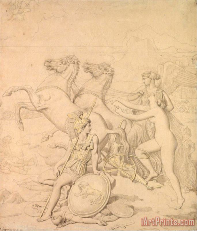 Venus Hurt by Diomedes painting - Jean Auguste Dominique Ingres Venus Hurt by Diomedes Art Print