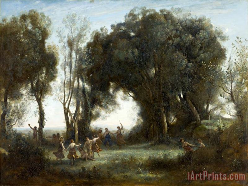 Jean Baptiste Camille Corot A Morning. The Dance of The Nymphs Art Print