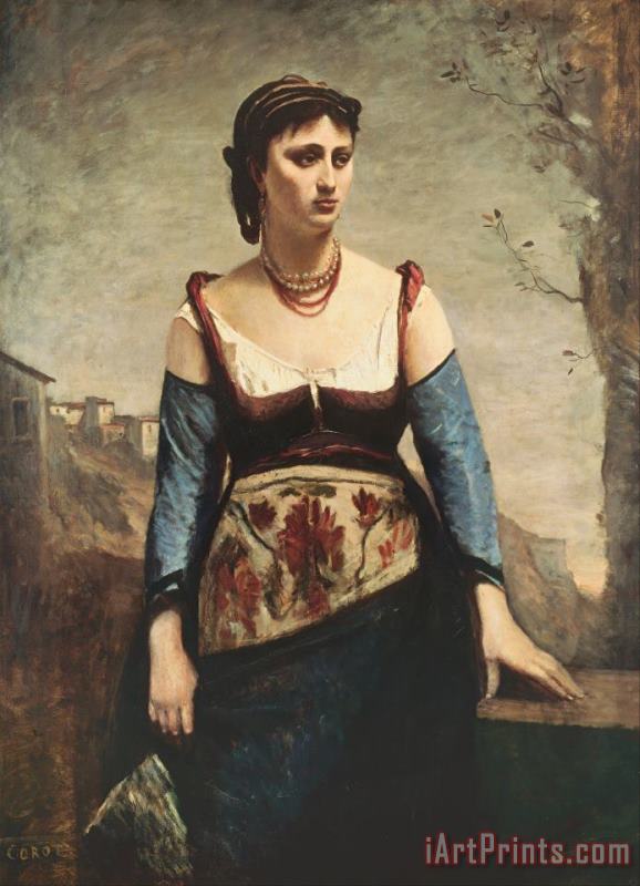 Jean Baptiste Camille Corot Agostina Art Painting