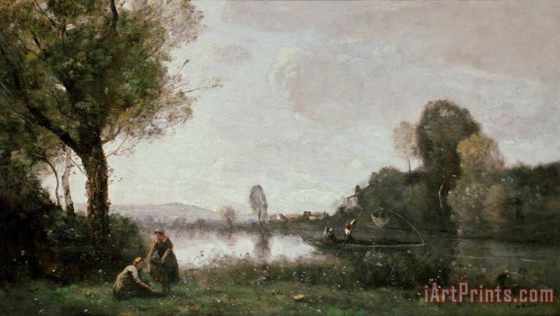Jean Baptiste Camille Corot La Seine a Chatou Art Painting