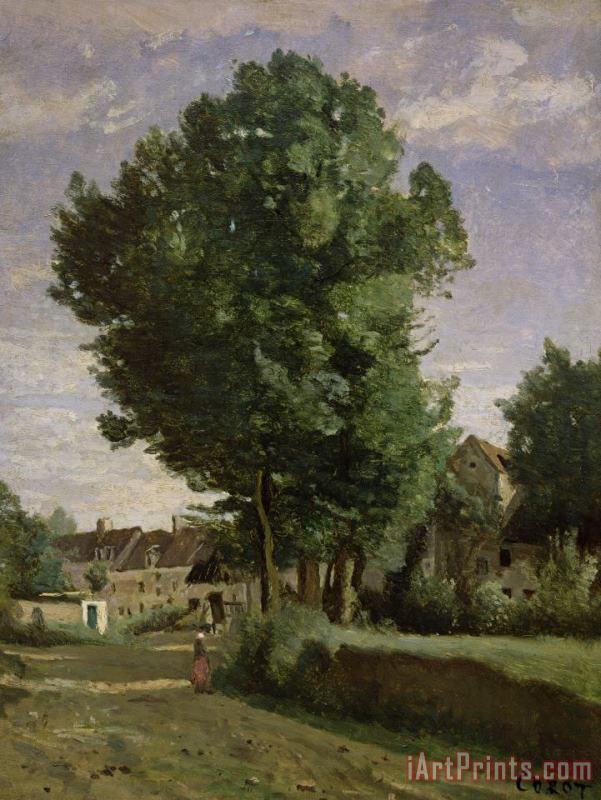 Jean Baptiste Camille Corot Outskirts of a village near Beauvais Art Painting