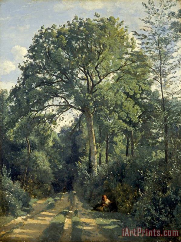 Ville D'avray: Entrance to The Wood painting - Jean Baptiste Camille Corot Ville D'avray: Entrance to The Wood Art Print