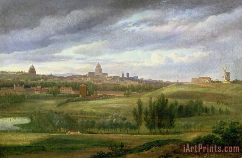 View of Paris from Butte aux Cailles painting - Jean Baptiste Gabriel Langlace View of Paris from Butte aux Cailles Art Print