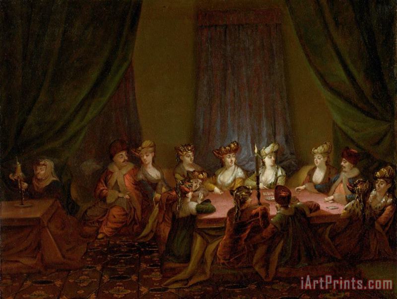 Jean Baptiste Vanmour Party of Armenians Playing Cards Art Painting
