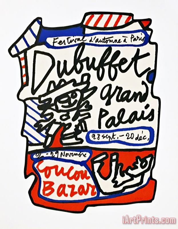 Jean Dubuffet Coucou Bazar, 1973 Art Painting
