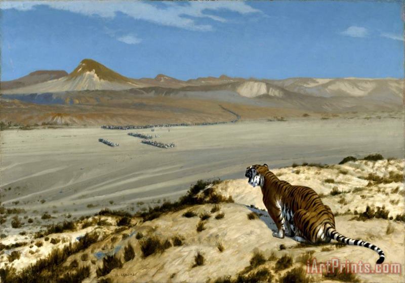 Jean Leon Gerome Tiger on The Watch Art Painting