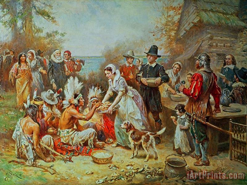 Jean Leon Gerome Ferris The First Thanksgiving Art Painting