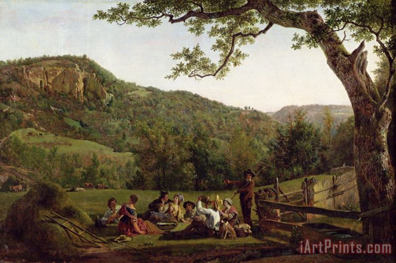 Jean Louis De Marne Haymakers Picnicking in a Field Art Print