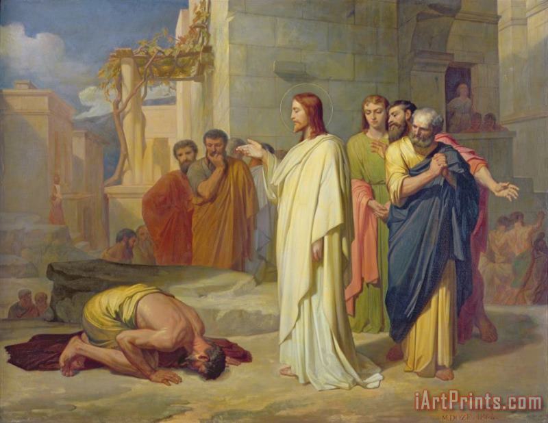 Jean Marie Melchior Doze Jesus Healing the Leper Art Painting