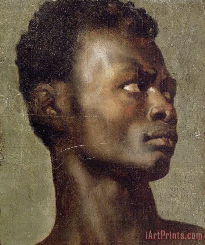 The Head of an African painting - Jean Paul Flandrin The Head of an African Art Print