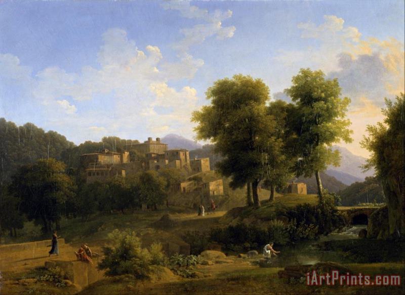 View of a Town in The Sabine Hills painting - Jean Victor Bertin View of a Town in The Sabine Hills Art Print