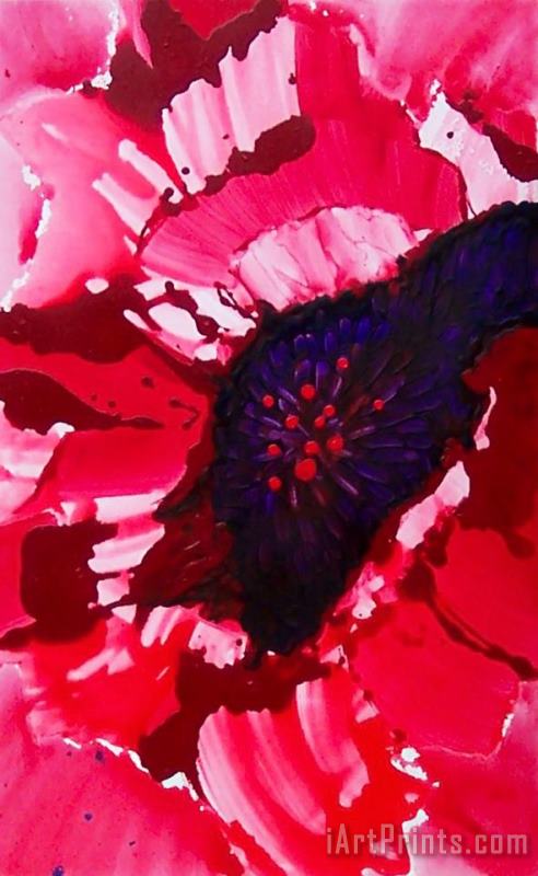 Poppy Bloom painting - Jerome Lawrence Poppy Bloom Art Print