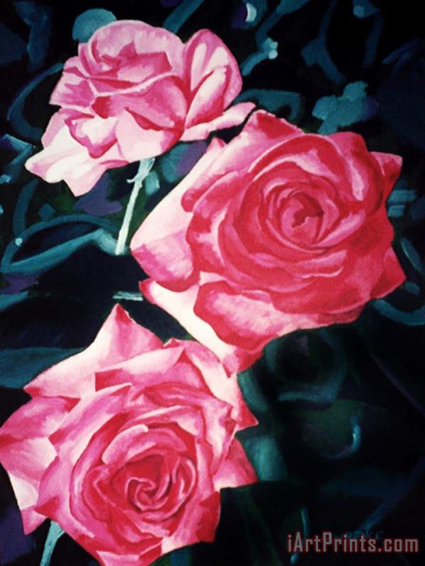 Roses painting - Jerome Lawrence Roses Art Print