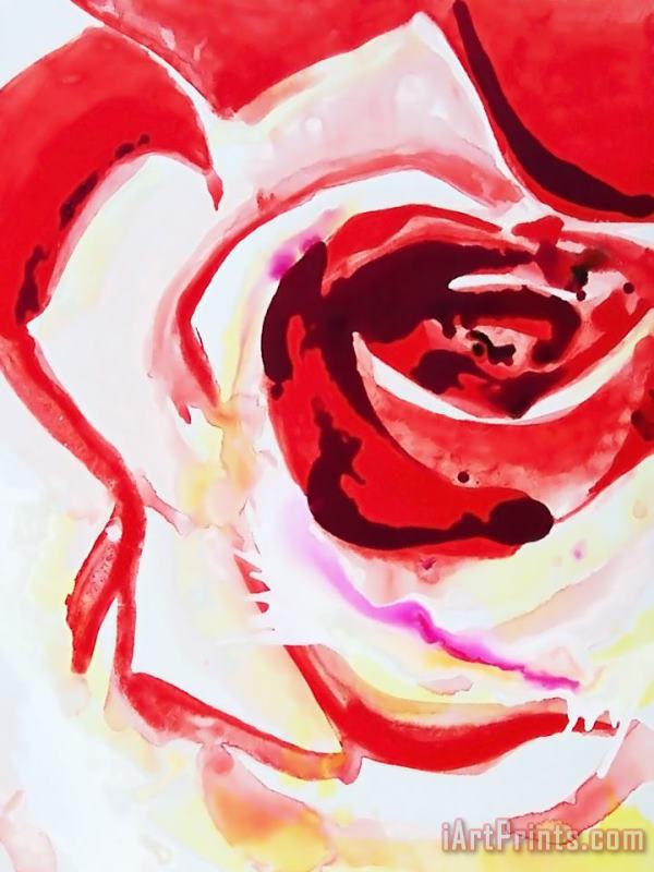 Jerome Lawrence Scarlet Rose Art Painting