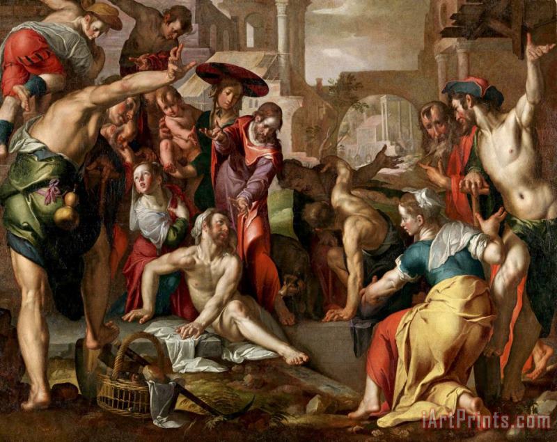 Joachim Anthonisz Wtewael The Raising of Lazarus Art Painting