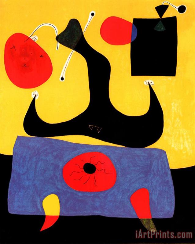 Joan Miro Femme Assise Art Print