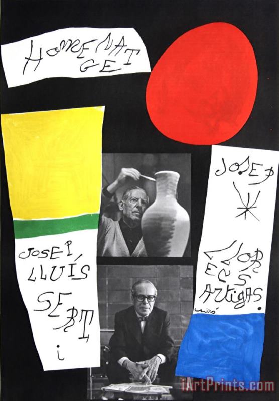 Homenatge Sert 1972 painting - Joan Miro Homenatge Sert 1972 Art Print