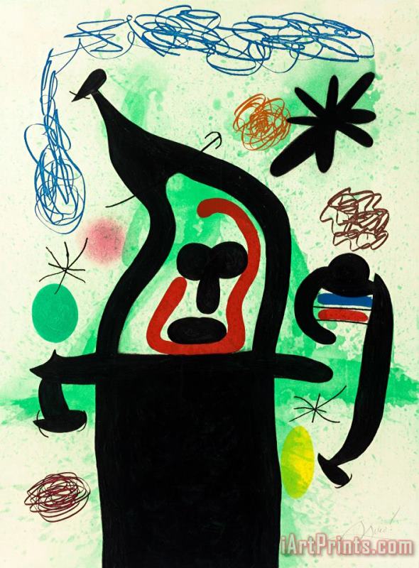 La Harpie, 1969 painting - Joan Miro La Harpie, 1969 Art Print