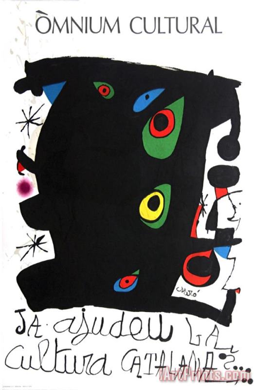 Omnium Cultural 1974 painting - Joan Miro Omnium Cultural 1974 Art Print
