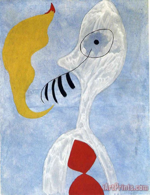 Joan Miro Smoker Head, 1925 Art Painting
