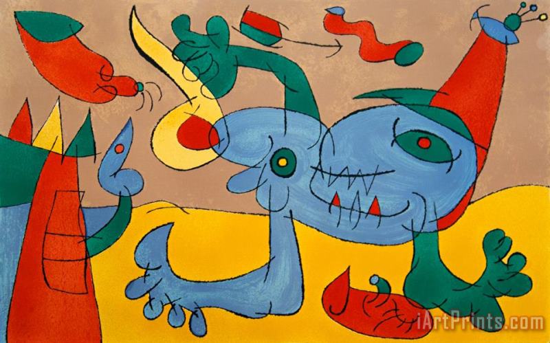 Joan Miro The Massacre of The King of Poland Iii, From Series for King Ubu, 1966 Art Print